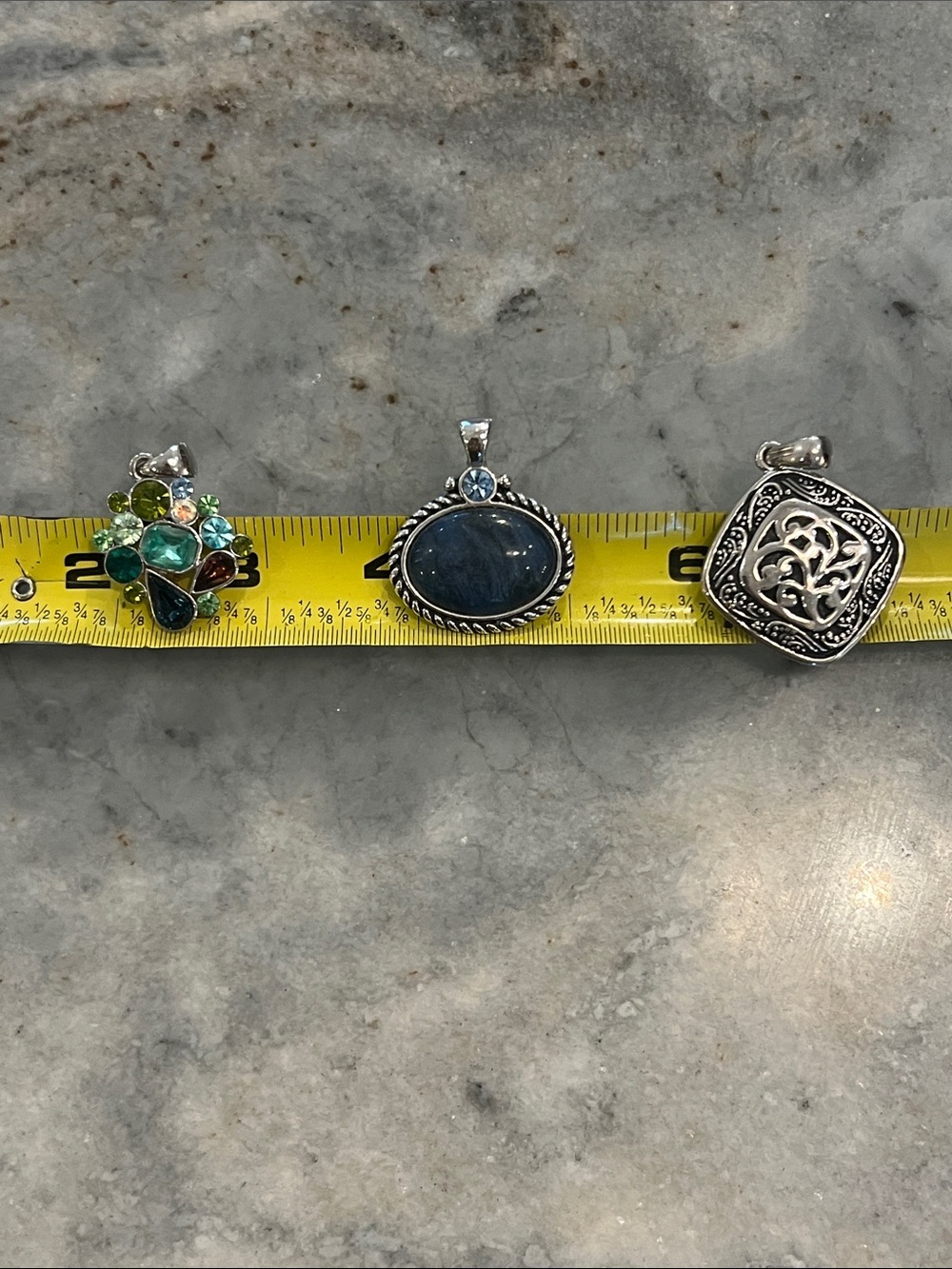 Lia Sophia Slide (Bundle or each)— Multi-Gem, Silver Pendant, Denim Oval - Picture 9 of 10